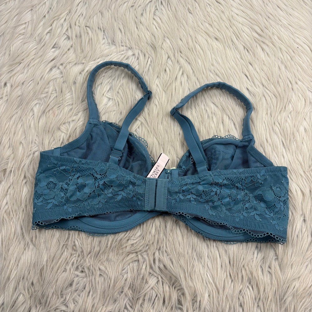 NWT Body by Victoria's Secret Women's 38D Teal Lace Unlined Demi Bra Under-Wire - Picture 3 of 4